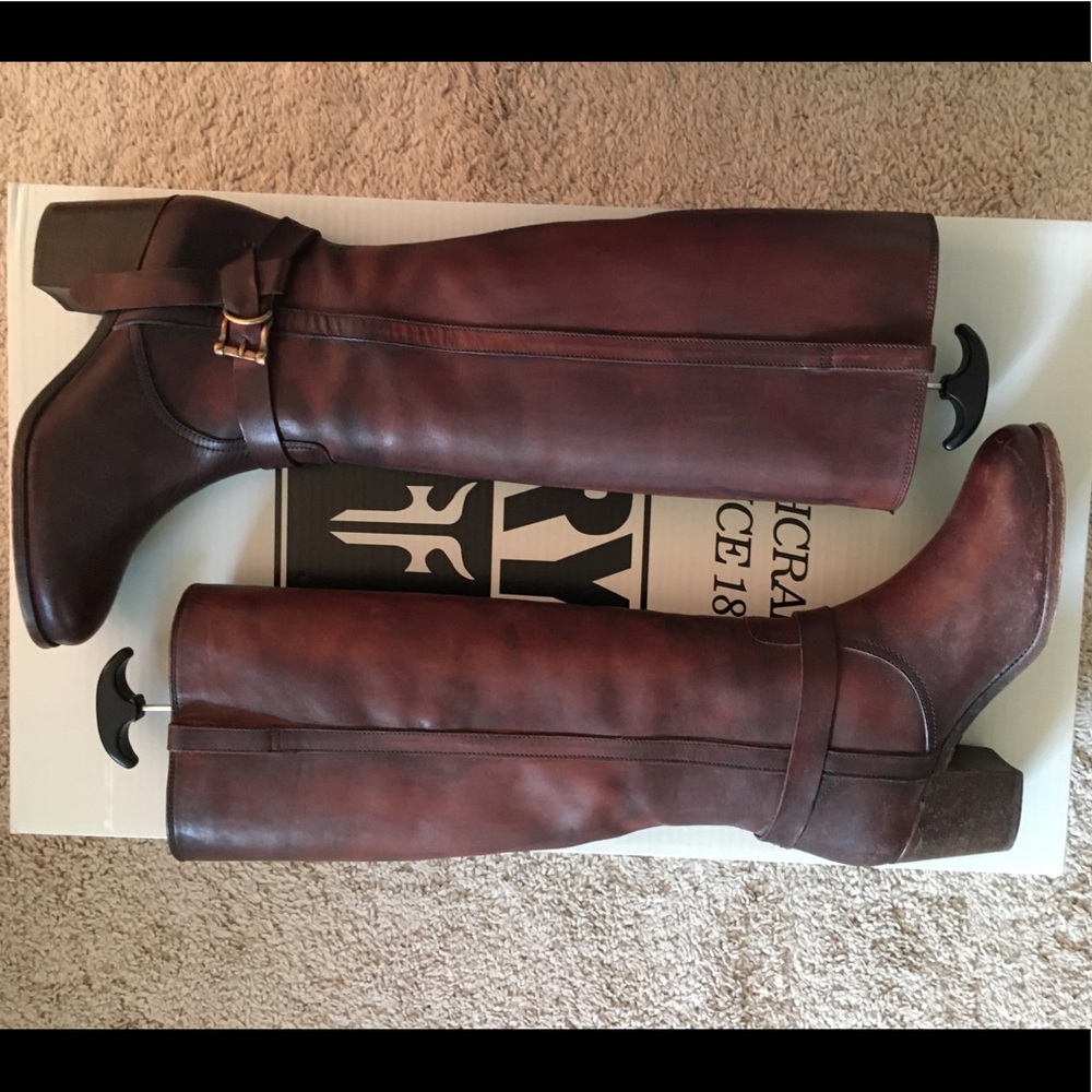 Frye Malorie Knotted Tall Boots - Redwood - 9.5